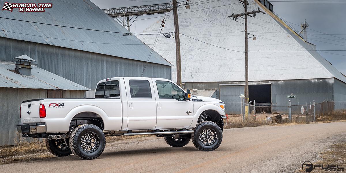 vehicle gallery/ford f 250 super duty fuel flow d587 20X10  Black & Milled wheels and rims