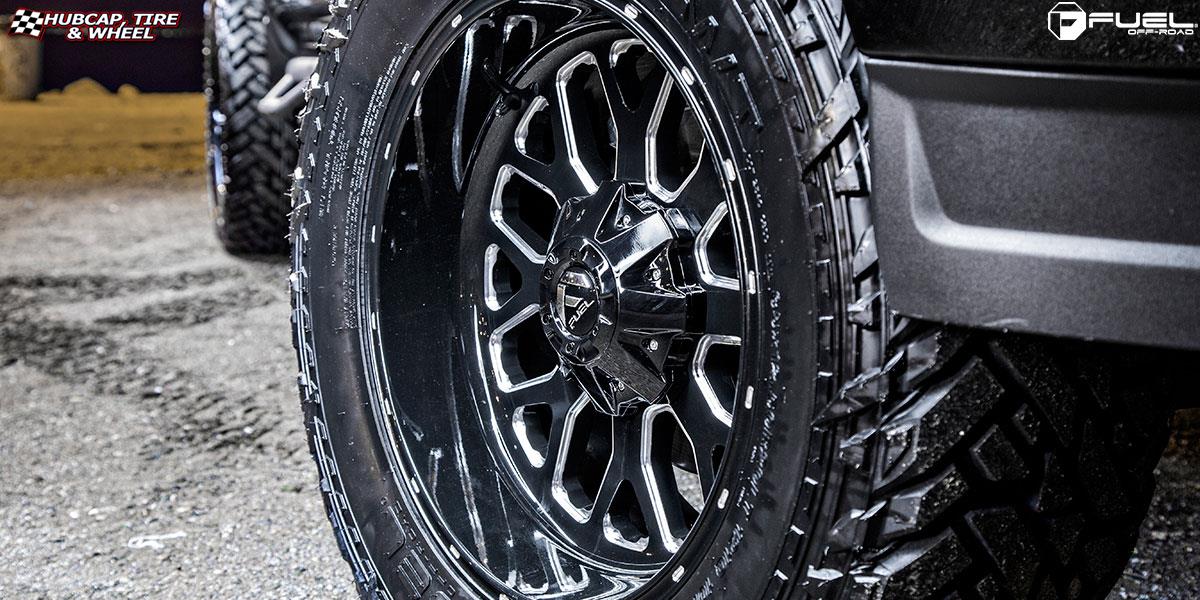 vehicle gallery/gmc sierra 1500 fuel titan d588 20X10  Black & Milled wheels and rims