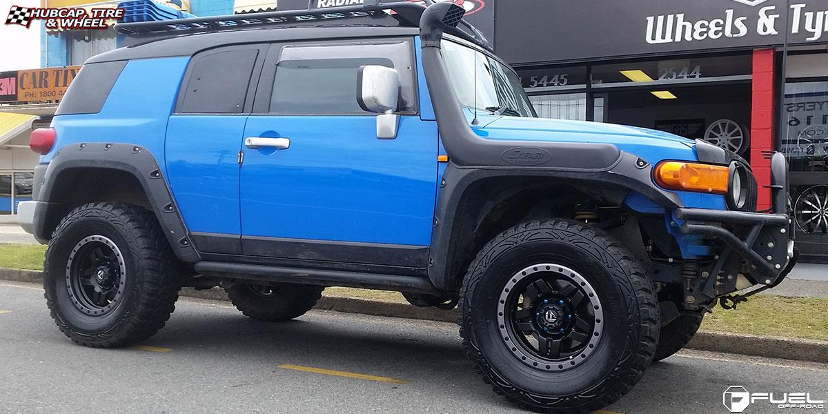 vehicle gallery/toyota fj cruiser fuel anza d557 17X9  Matte Black w/ Anthracite Ring wheels and rims