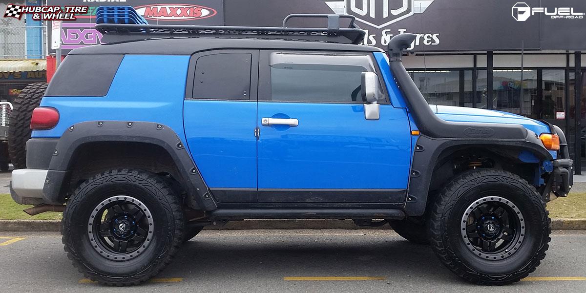 vehicle gallery/toyota fj cruiser fuel anza d557 17X9  Matte Black w/ Anthracite Ring wheels and rims