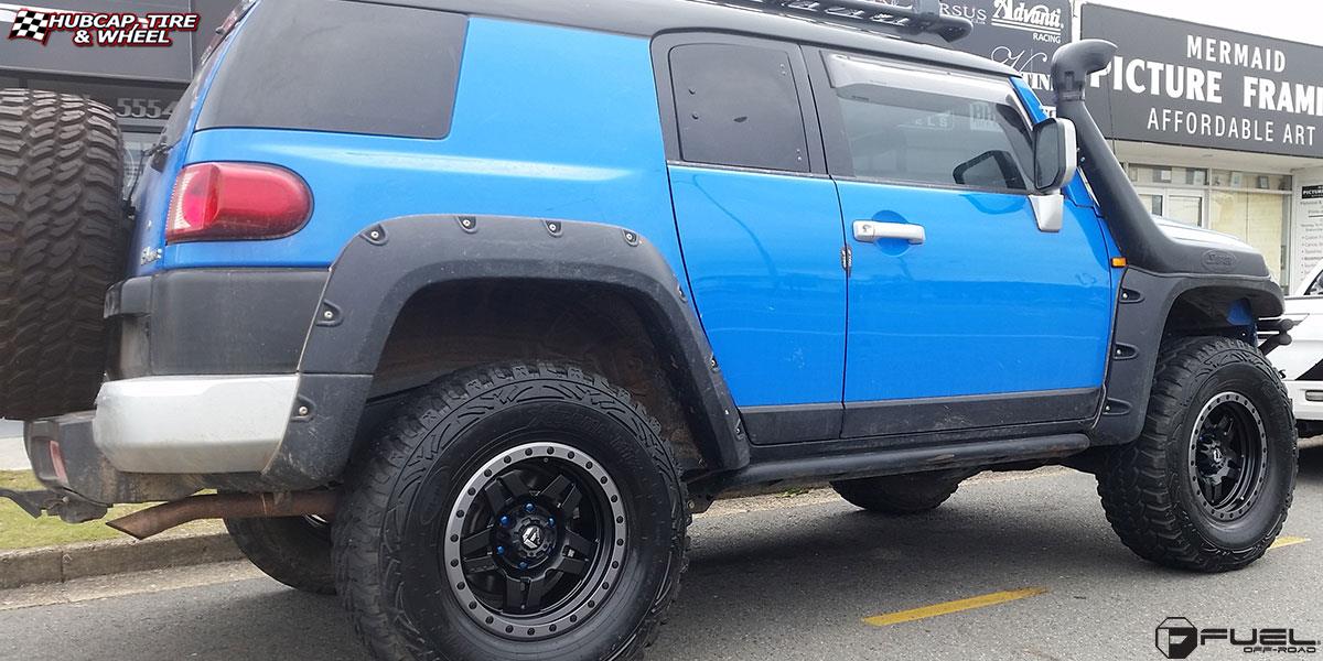 vehicle gallery/toyota fj cruiser fuel anza d557 17X9  Matte Black w/ Anthracite Ring wheels and rims