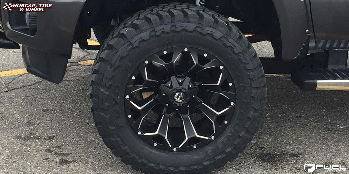 vehicle gallery/ford f 250 super duty fuel assault d546 20X10  Black & Milled wheels and rims