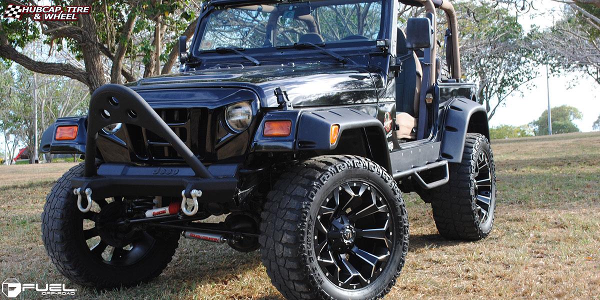 vehicle gallery/jeep wrangler fuel assault d546 20X10  Black & Milled wheels and rims