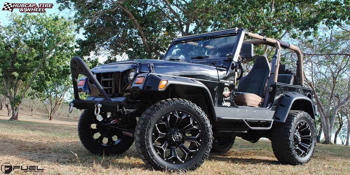 vehicle gallery/jeep wrangler fuel assault d546 20X10  Black & Milled wheels and rims