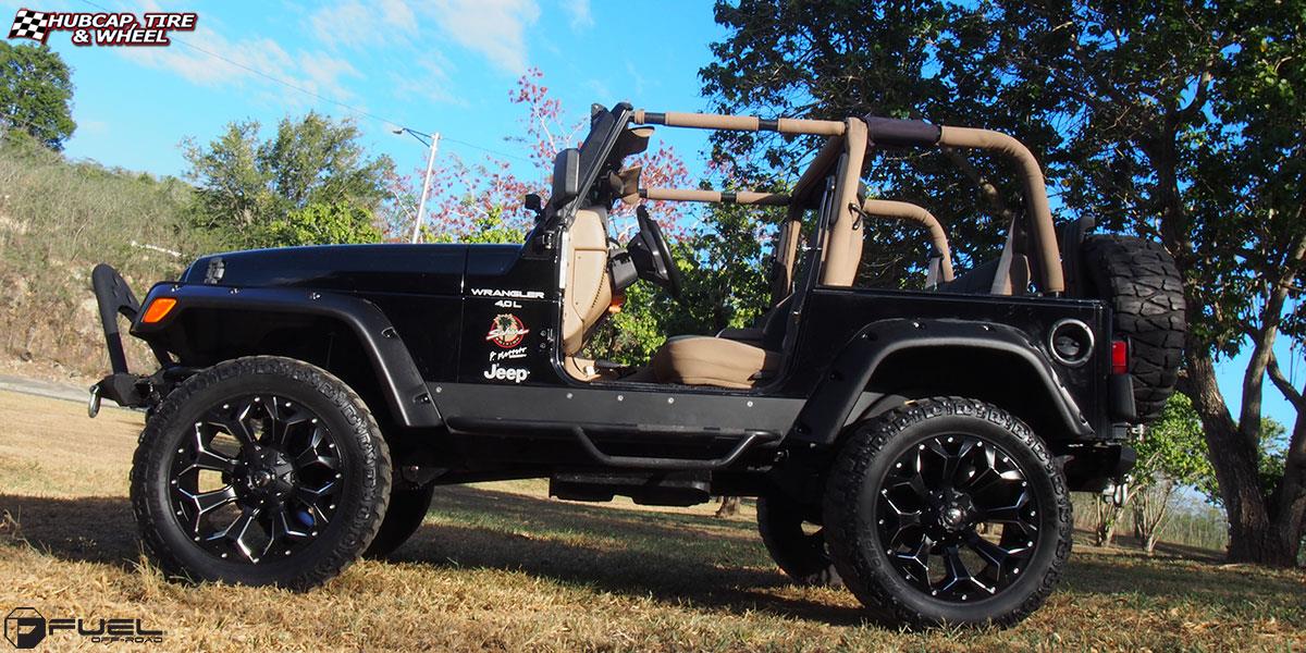 vehicle gallery/jeep wrangler fuel assault d546 20X10  Black & Milled wheels and rims