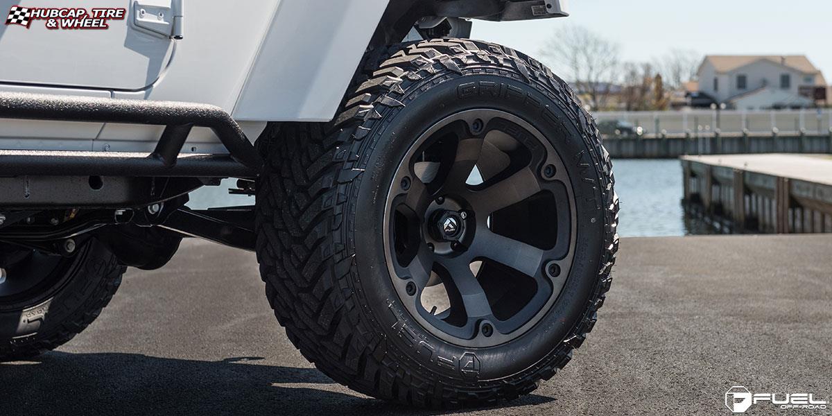 vehicle gallery/jeep wrangler fuel beast d564 20X12  Black & Machined with Dark Tint wheels and rims