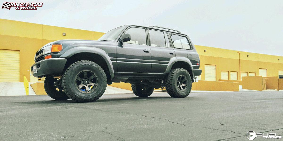 vehicle gallery/toyota land cruiser fuel beast d564 17X9  Black & Machined with Dark Tint wheels and rims