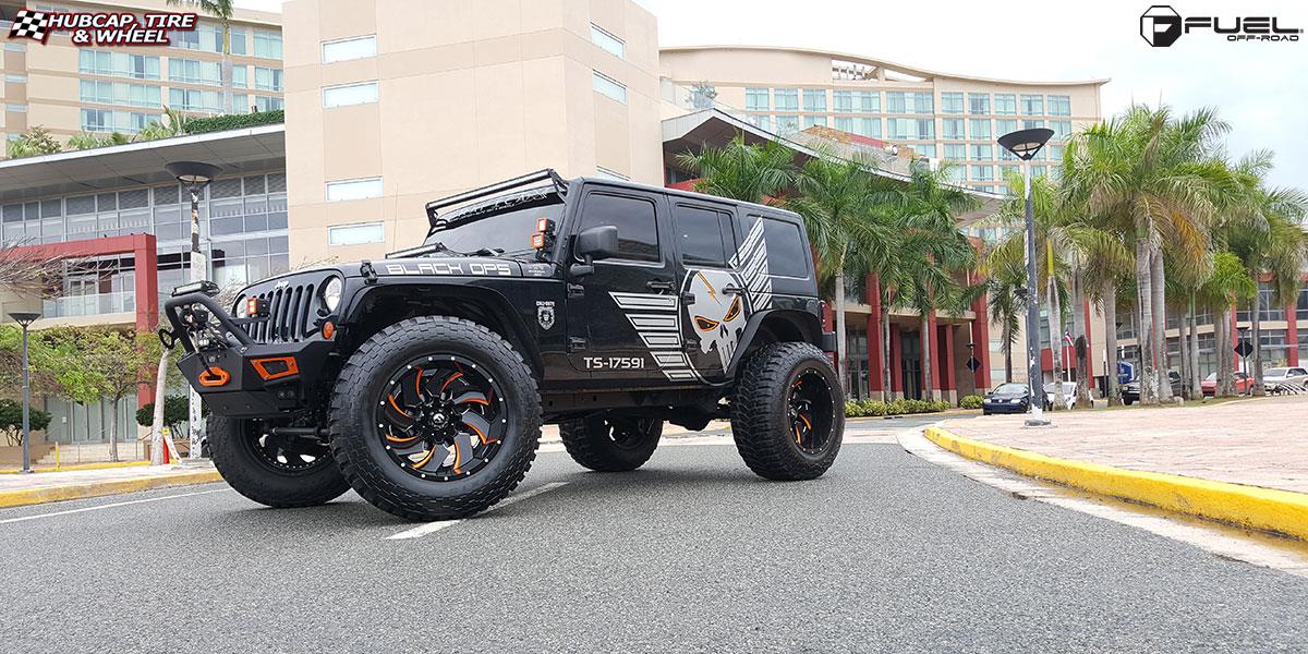 vehicle gallery/jeep wrangler fuel cleaver d239 22X14  Gloss Black & Milled wheels and rims