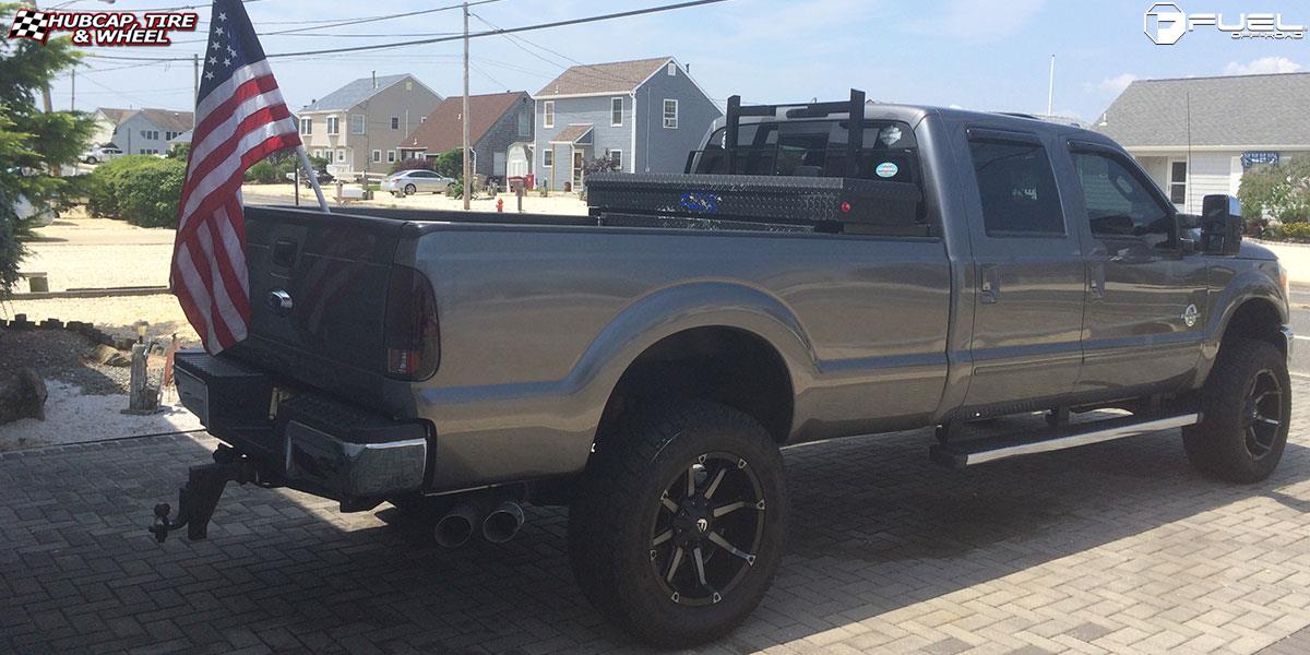 vehicle gallery/ford f 350 fuel coupler d556 20X10 Black & Machined with Dark Tint wheels and rims