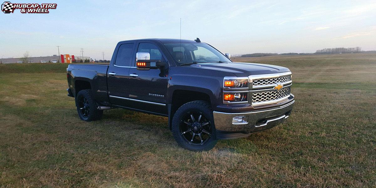 vehicle gallery/chevrolet silverado 1500 fuel coupler d556 20X9  Black & Machined with Dark Tint wheels and rims