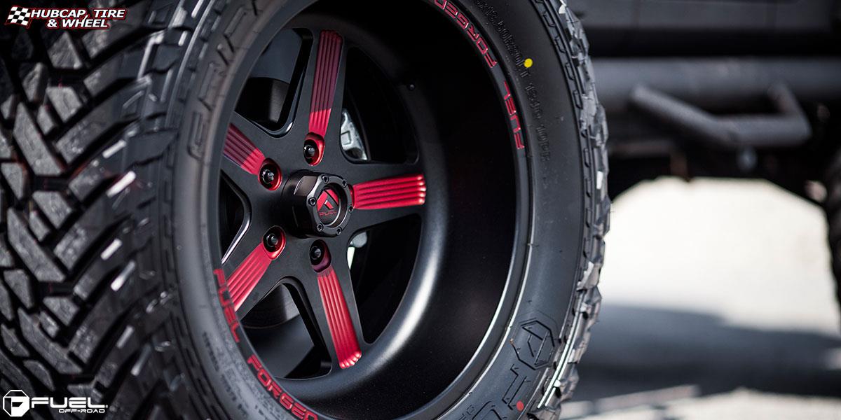 vehicle gallery/jeep wrangler fuel forged ff20 20X12  Matte Black | Matte Red wheels and rims