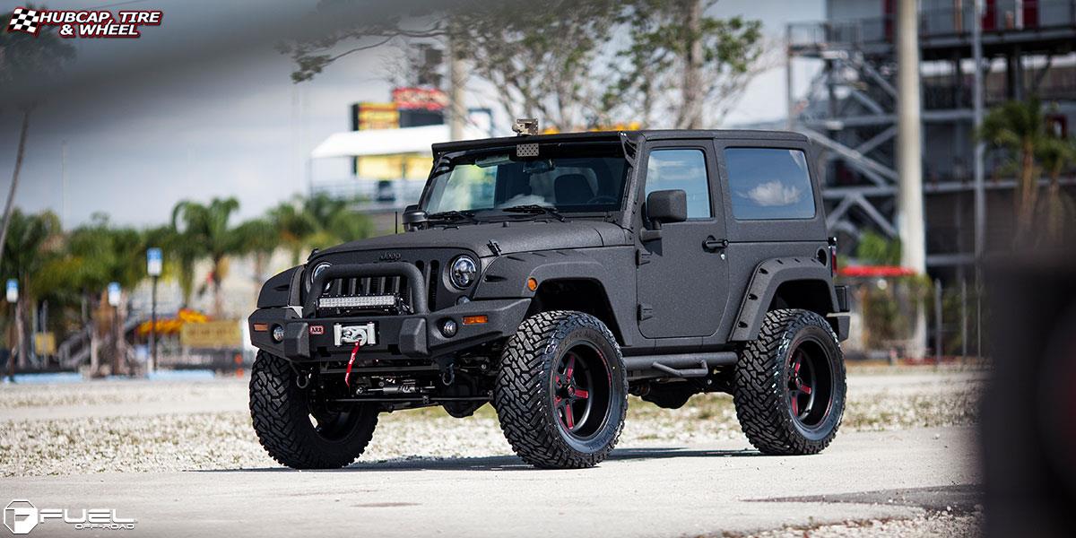 vehicle gallery/jeep wrangler fuel forged ff20 20X12  Matte Black | Matte Red wheels and rims