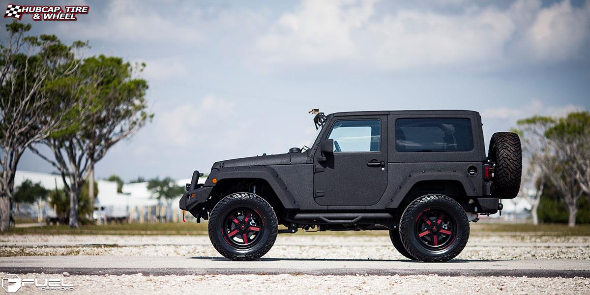 vehicle gallery/jeep wrangler fuel forged ff20 20X12  Matte Black | Matte Red wheels and rims