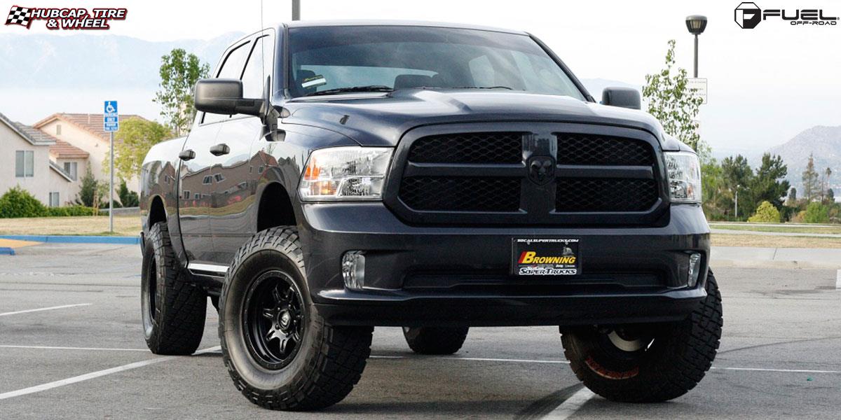 vehicle gallery/dodge ram 1500 fuel jm2 d572 17X9  Matt Black wheels and rims