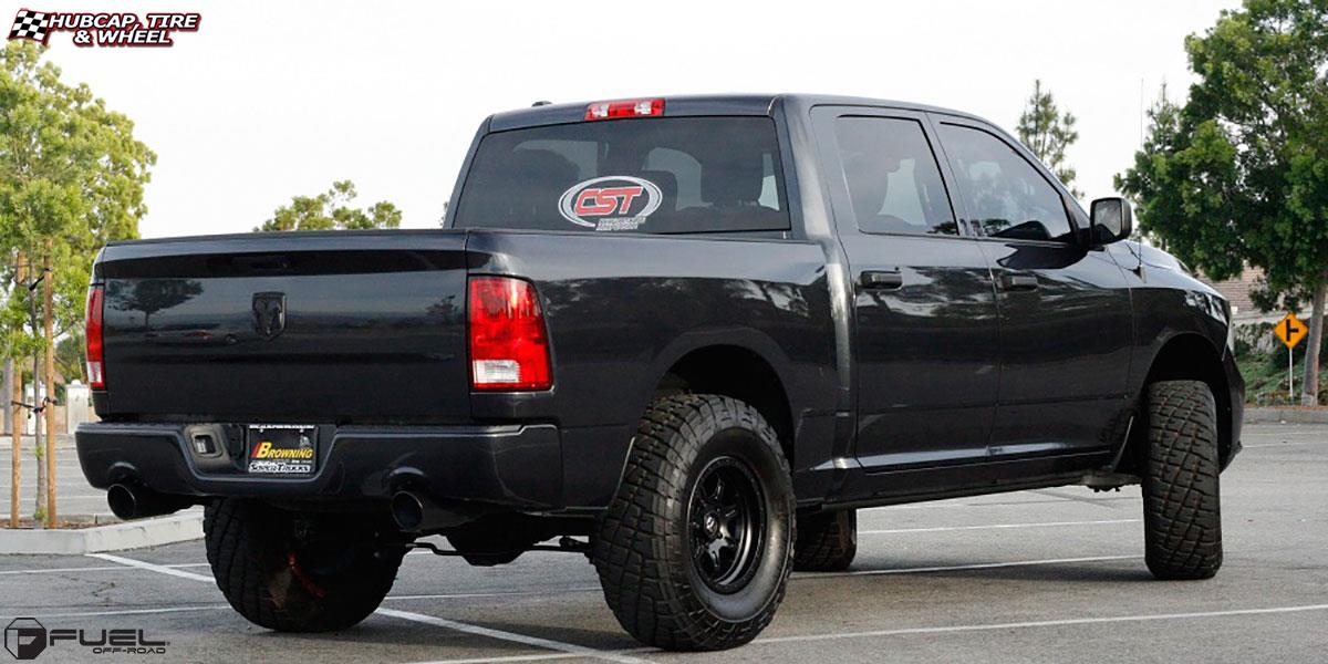 vehicle gallery/dodge ram 1500 fuel jm2 d572 17X9  Matt Black wheels and rims