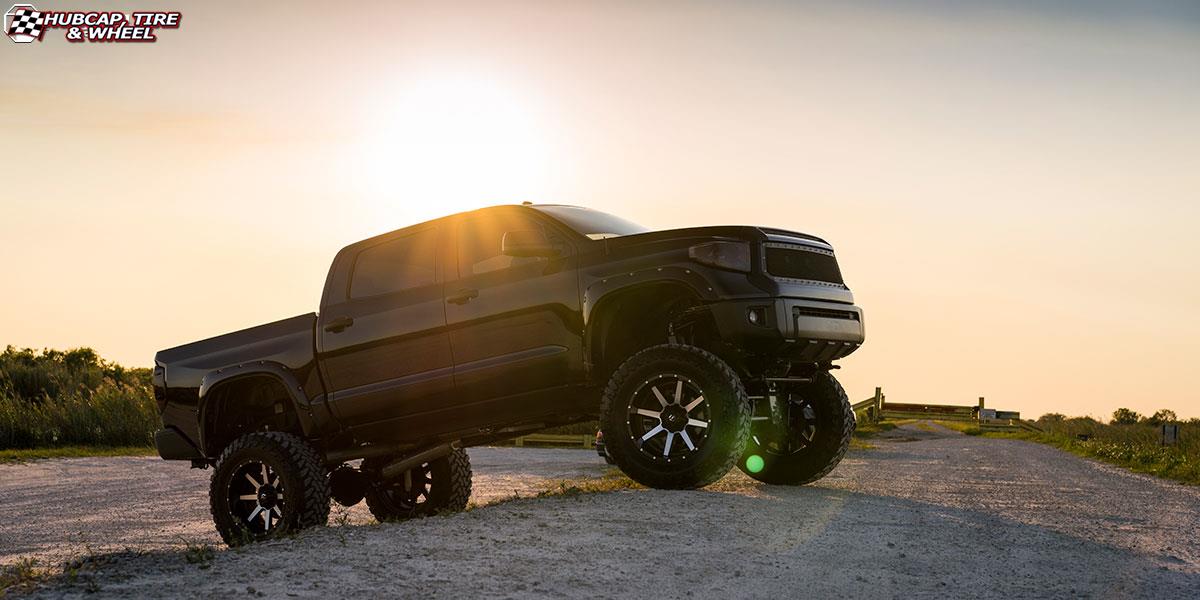 vehicle gallery/toyota tundra fuel maverick d261 22X12  Black & Machined wheels and rims