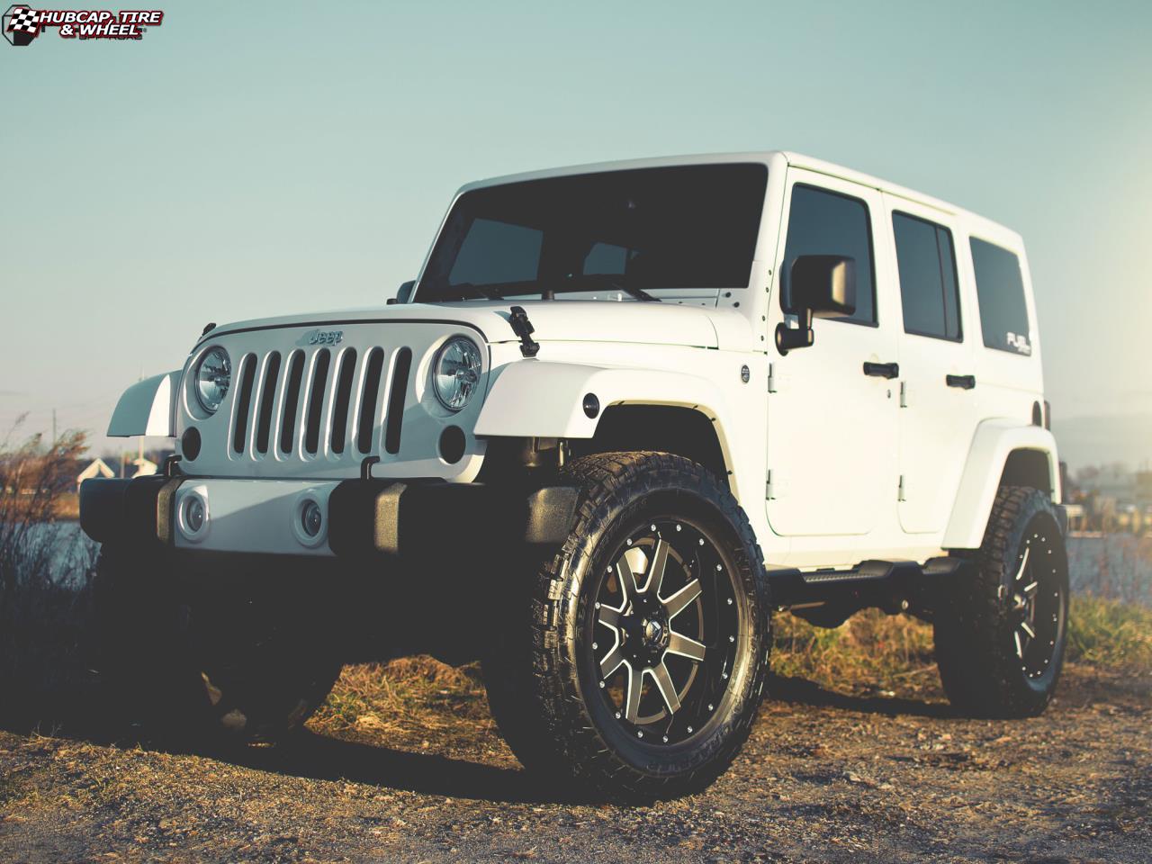 vehicle gallery/jeep wrangler fuel maverick d262 20X10  Black & Milled wheels and rims