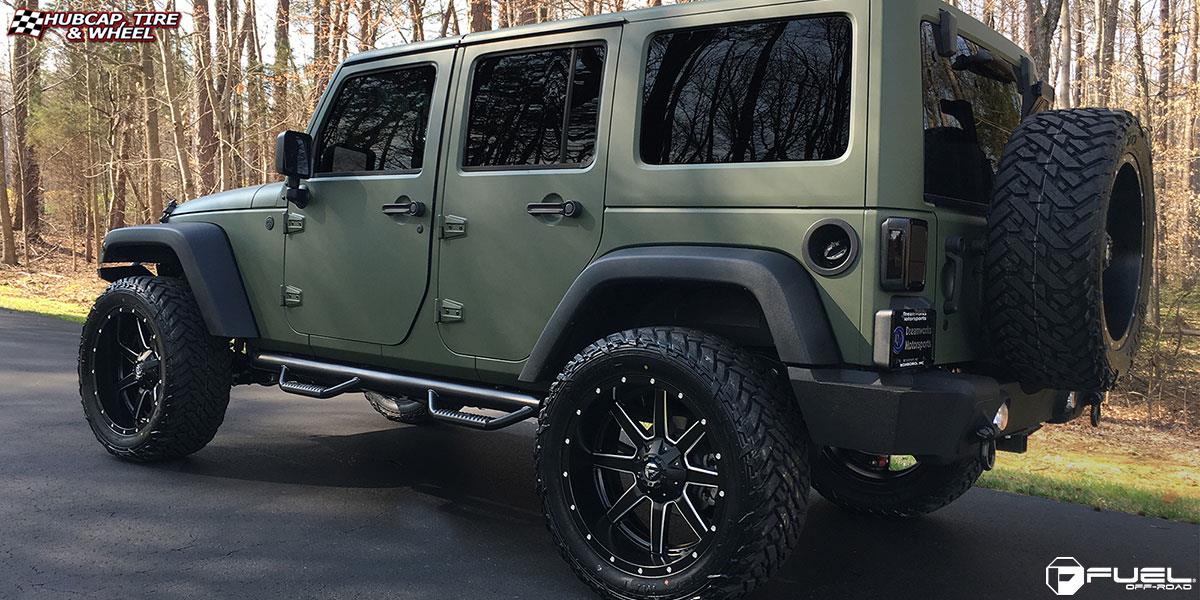 vehicle gallery/jeep wrangler fuel maverick d538 22X10  Black & Milled wheels and rims