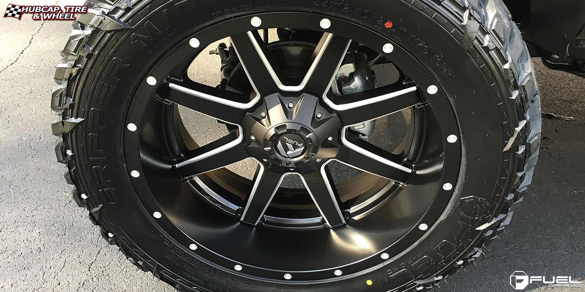 vehicle gallery/jeep wrangler fuel maverick d538 22X10  Black & Milled wheels and rims