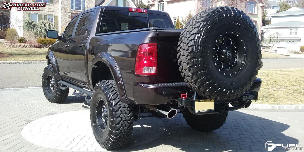 vehicle gallery/dodge ram 1500 fuel revolver d525 17X9  Matte Black & Milled wheels and rims