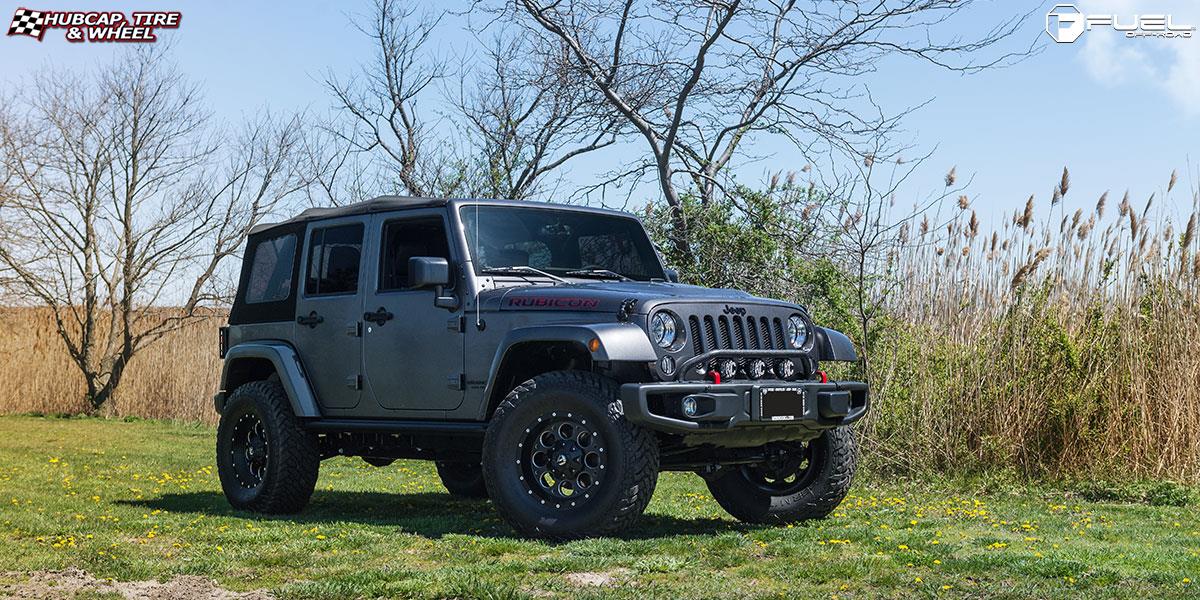 vehicle gallery/jeep wrangler fuel revolver d525 17X9  Matte Black & Milled wheels and rims