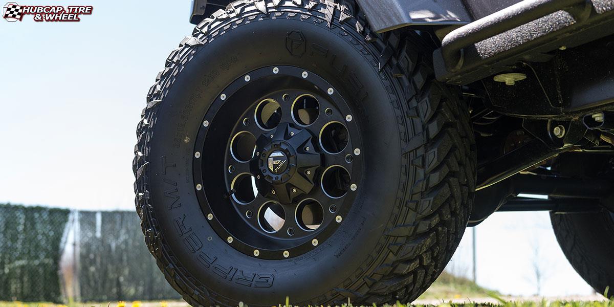 vehicle gallery/jeep wrangler fuel revolver d525 17X9  Matte Black & Milled wheels and rims