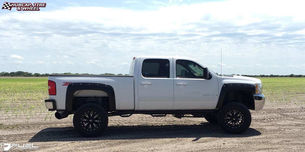 vehicle gallery/chevrolet silverado 2500 hd fuel throttle d513 18X10  Matte Black & Milled wheels and rims