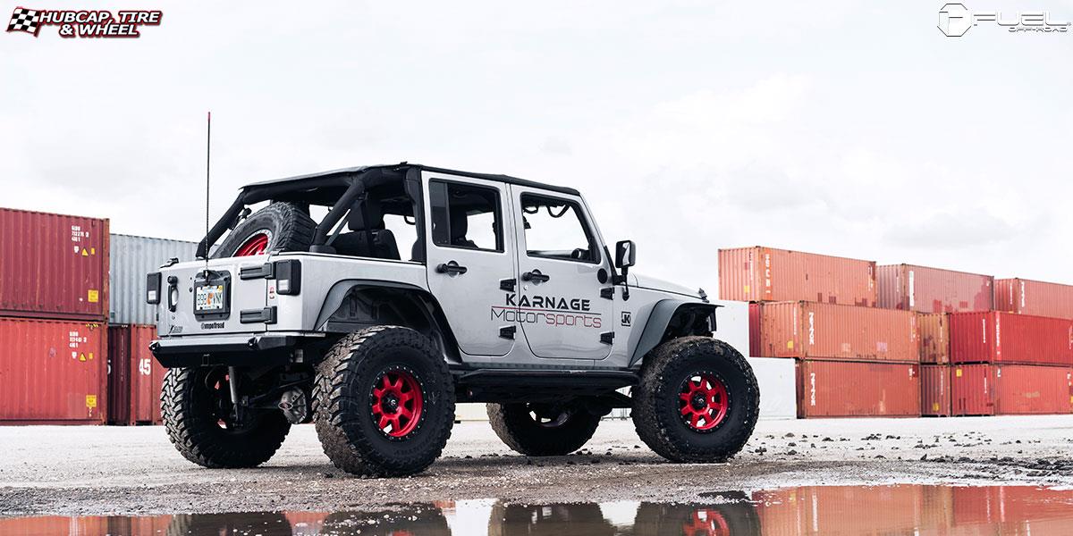 vehicle gallery/jeep wrangler fuel trophy d552 17X9  Custom Powder Coat Red | Black Ring wheels and rims