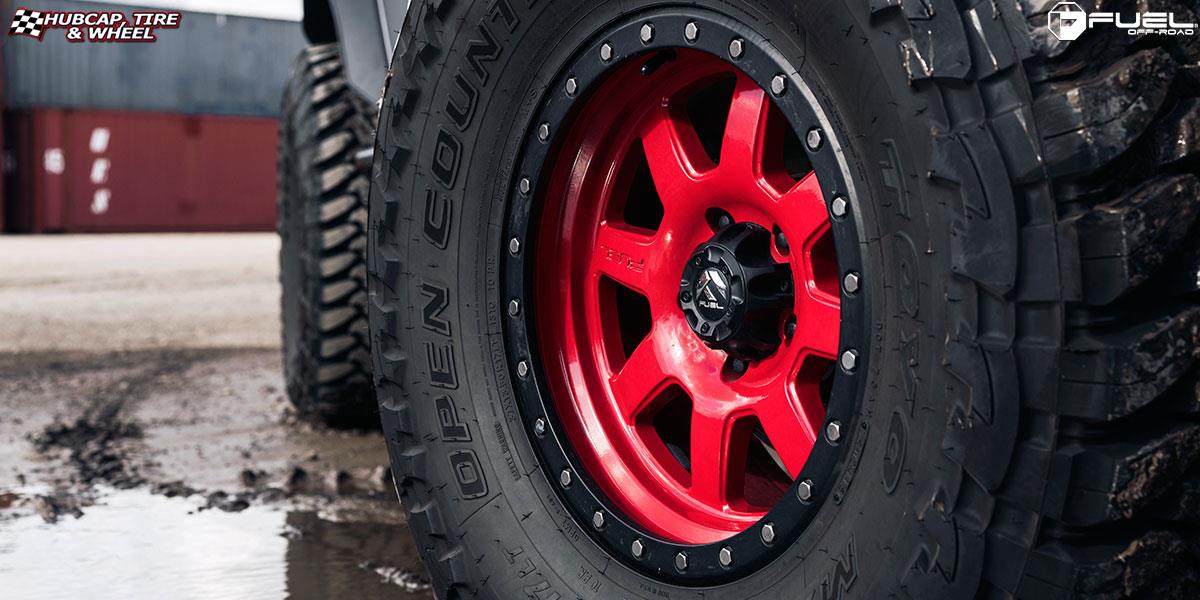 vehicle gallery/jeep wrangler fuel trophy d552 17X9  Custom Powder Coat Red | Black Ring wheels and rims