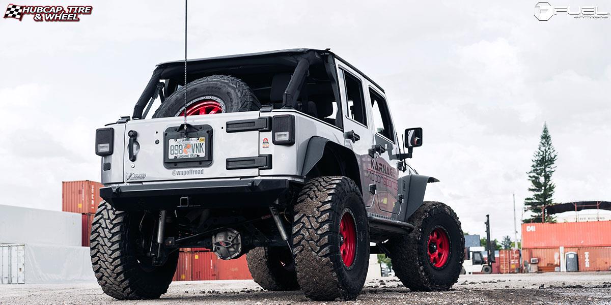 vehicle gallery/jeep wrangler fuel trophy d552 17X9  Custom Powder Coat Red | Black Ring wheels and rims