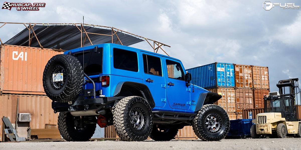 vehicle gallery/jeep wrangler fuel trophy d551 17X9  Matte Black w/ Anthracite Ring wheels and rims