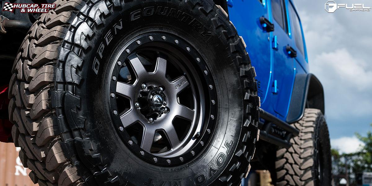 vehicle gallery/jeep wrangler fuel trophy d551 17X9  Matte Black w/ Anthracite Ring wheels and rims