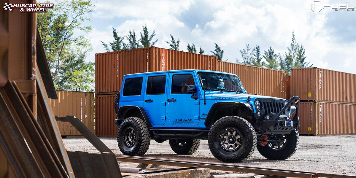 vehicle gallery/jeep wrangler fuel trophy d551 17X9  Matte Black w/ Anthracite Ring wheels and rims
