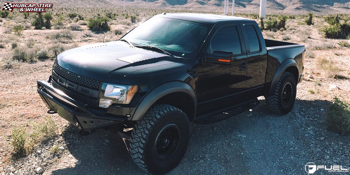 vehicle gallery/ford f 150 fuel trophy d551 17X9  Matte Black w/ Anthracite Ring wheels and rims