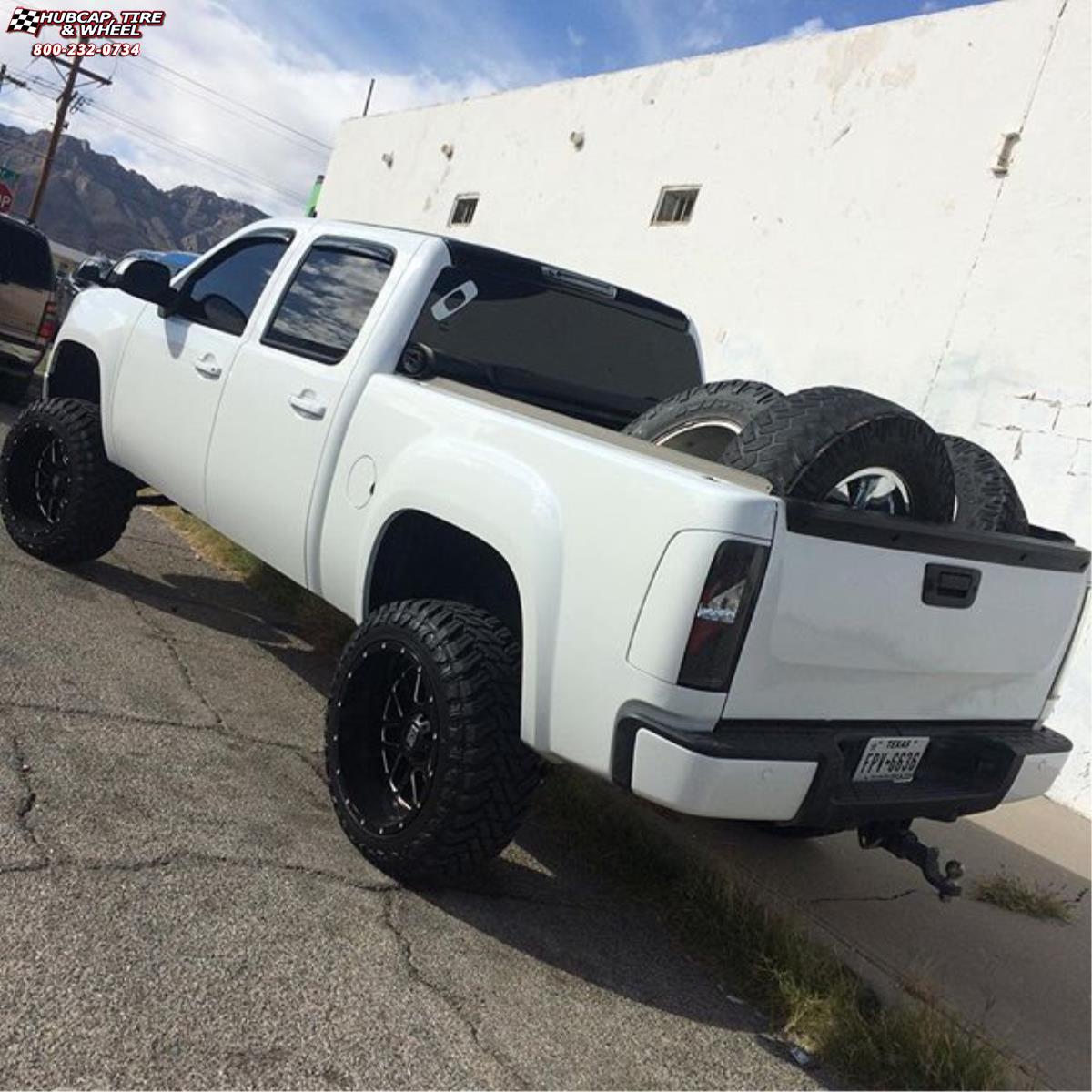 vehicle gallery/gmc sierra 1500 xd series xd820 grenade  Satin Black Milled wheels and rims