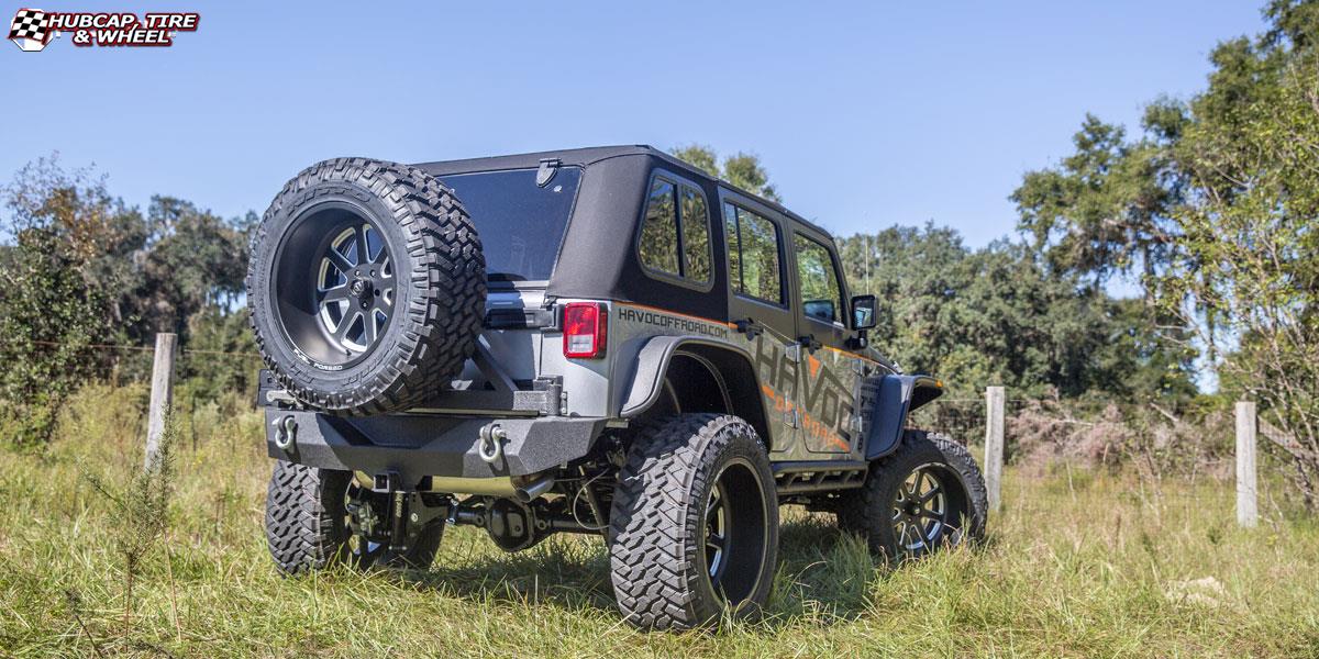 vehicle gallery/jeep wrangler fuel forged ff09 22X12  Matte Black wheels and rims