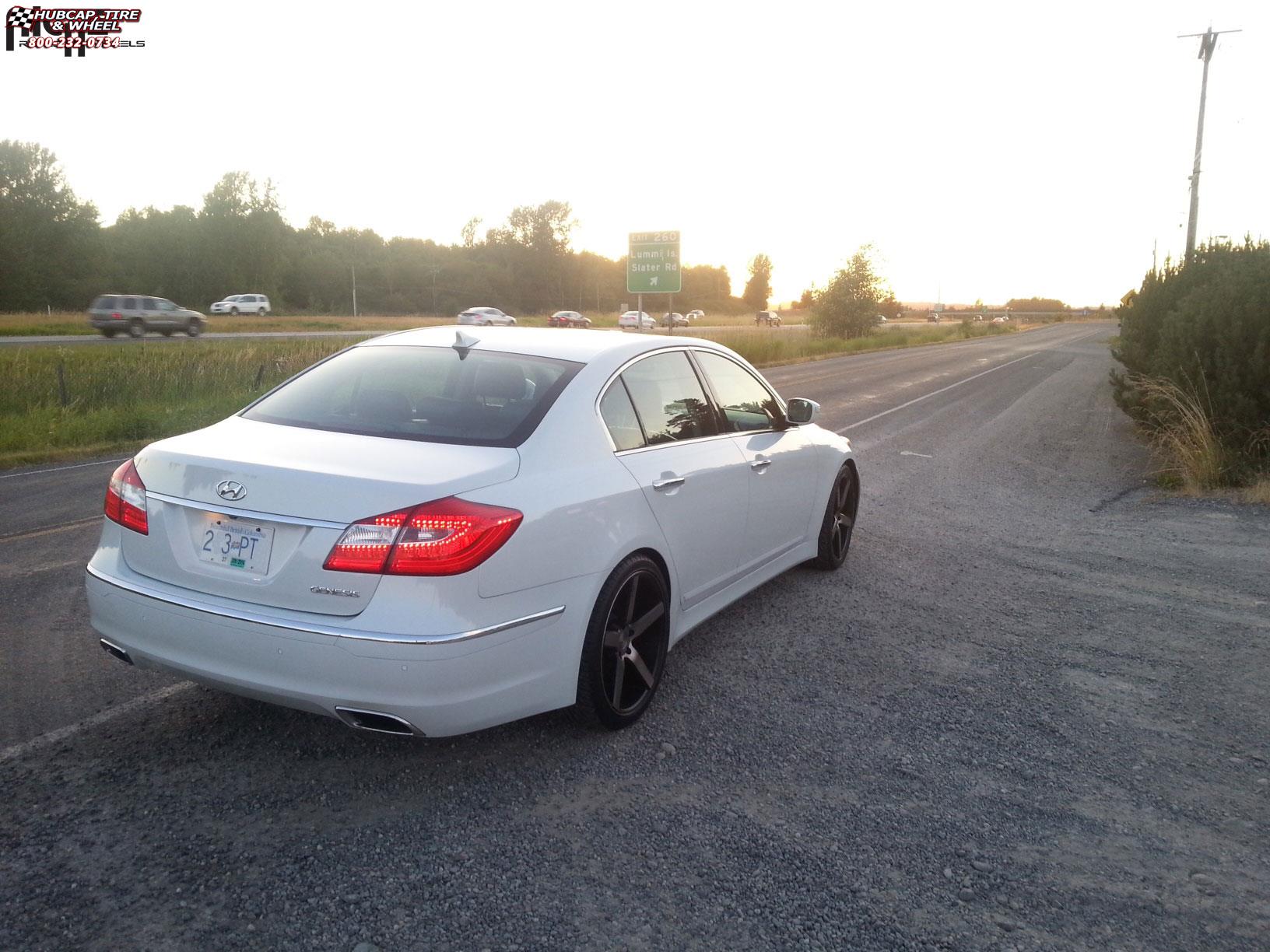 vehicle gallery/hyundai genesis niche milan m134 20x85  Black & Machined with Dark Tint wheels and rims