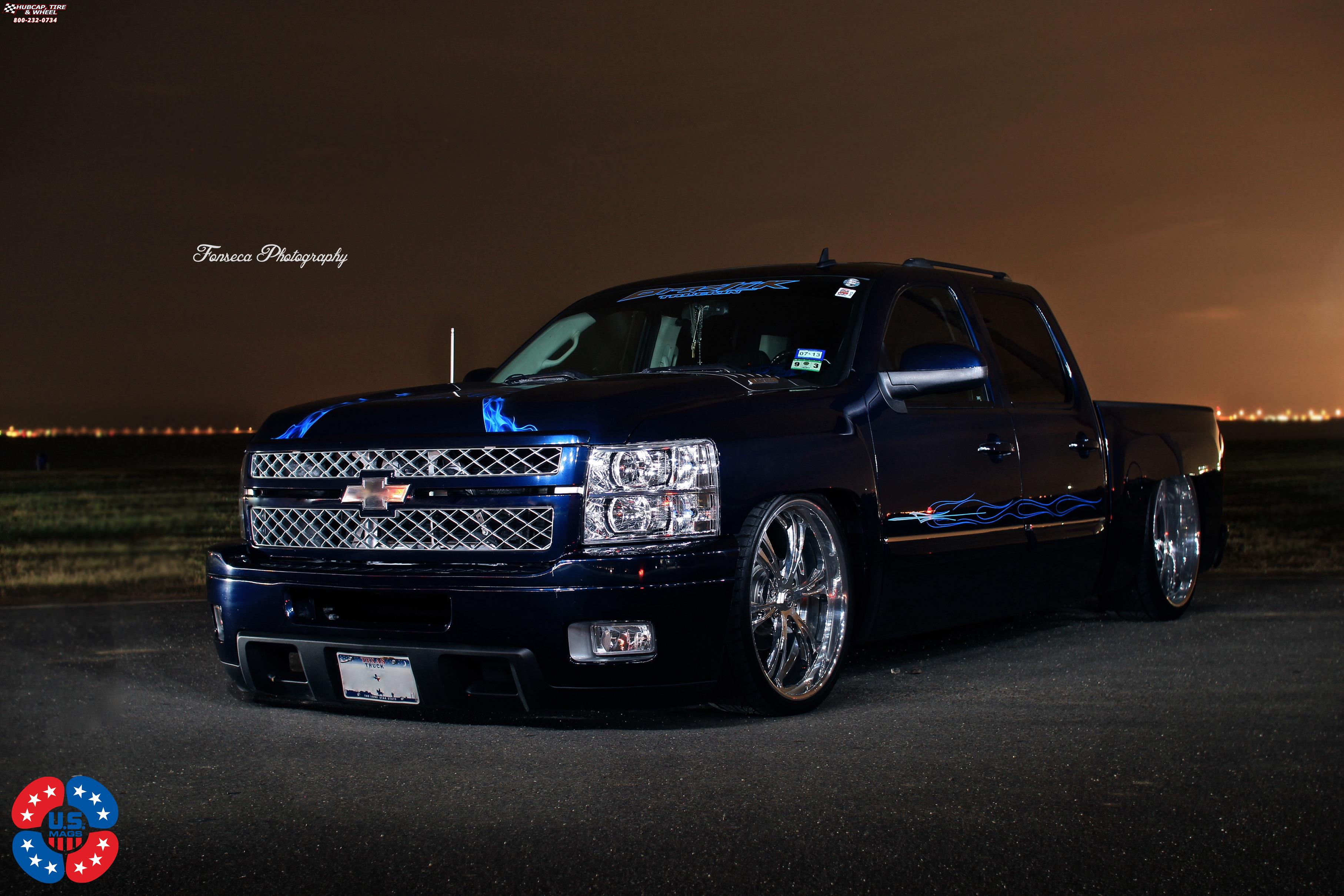 vehicle gallery/chevrolet silverado 1500 us mags cartel 6 u454 24X9  Polished wheels and rims