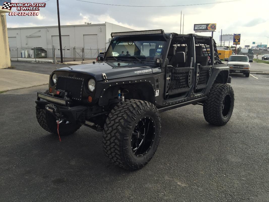 vehicle gallery/jeep wrangler moto metal mo962  Gloss Black & Milled wheels and rims