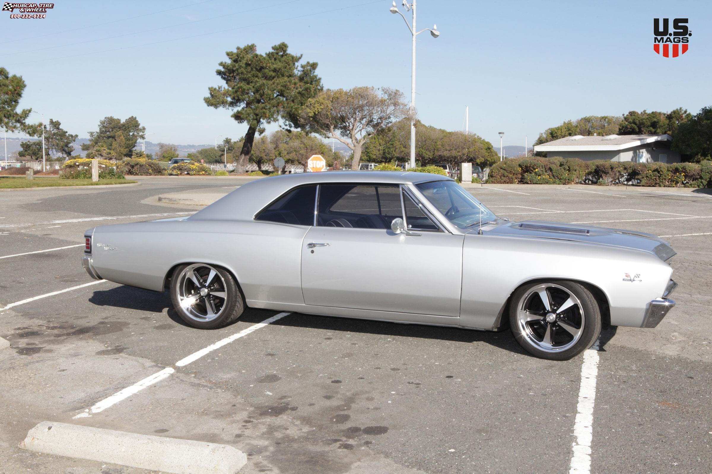 vehicle gallery/chevrolet chevelle us mags bandit u109 0X0  Black & Machined, Diamond Cut Lip wheels and rims