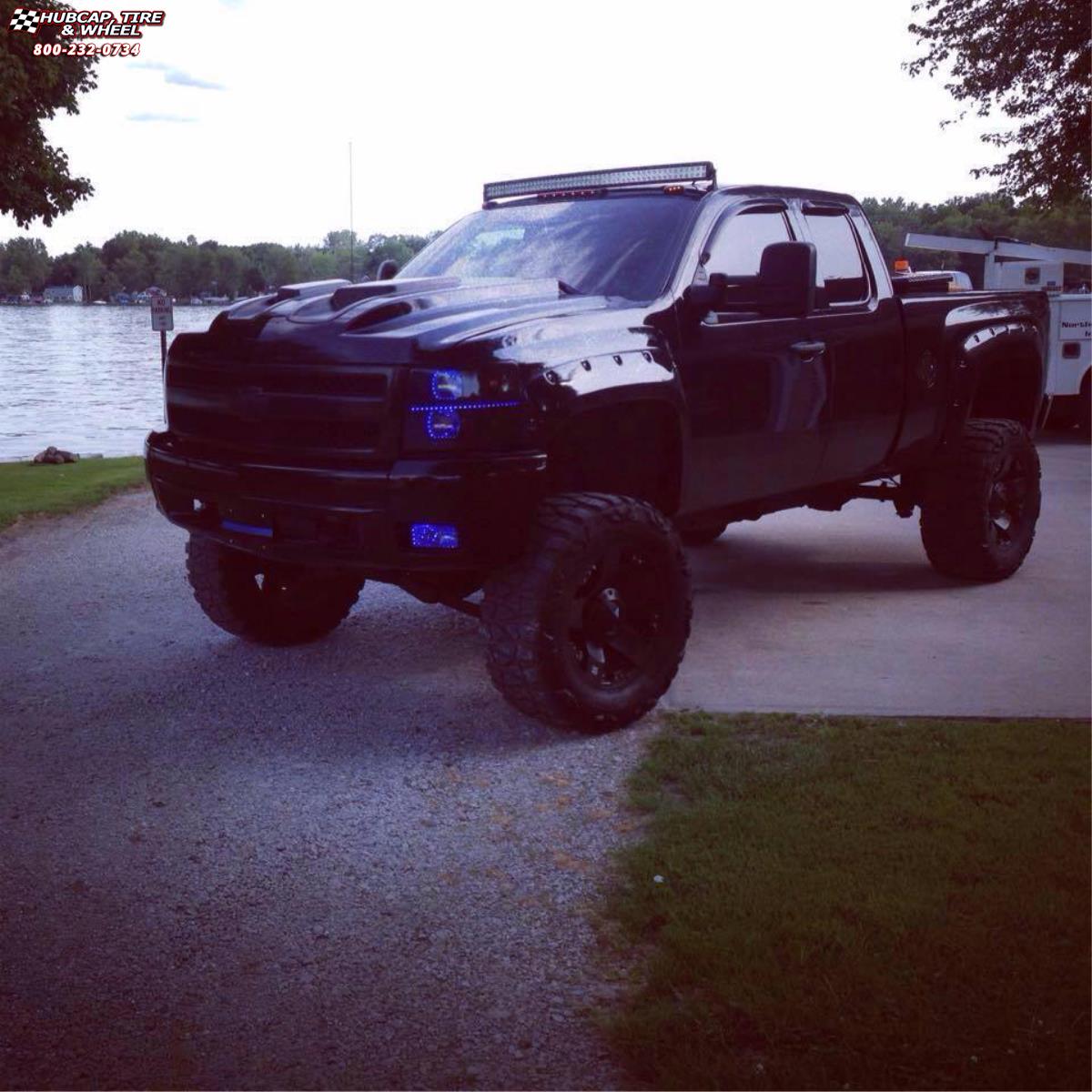 vehicle gallery/2010 chevrolet silverado 1500 xd series xd775 rockstar 20x14  Matte Black wheels and rims