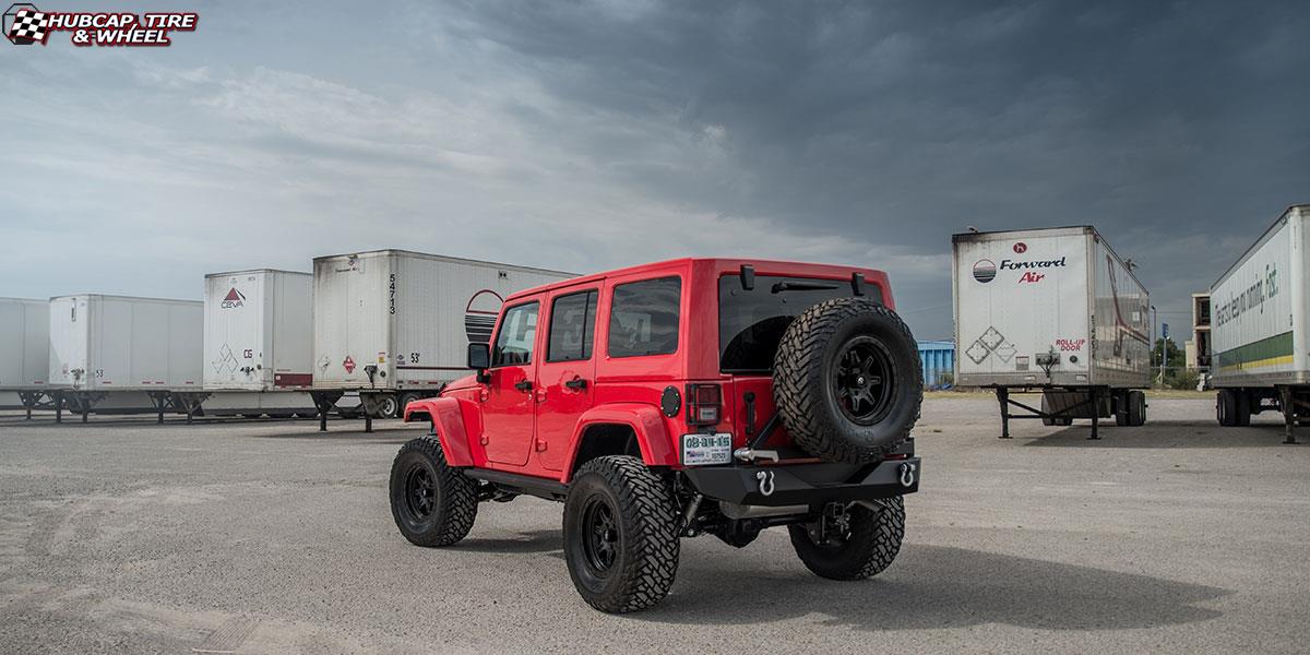 vehicle gallery/jeep wrangler fuel jm2 d572 17X9  Matt Black wheels and rims