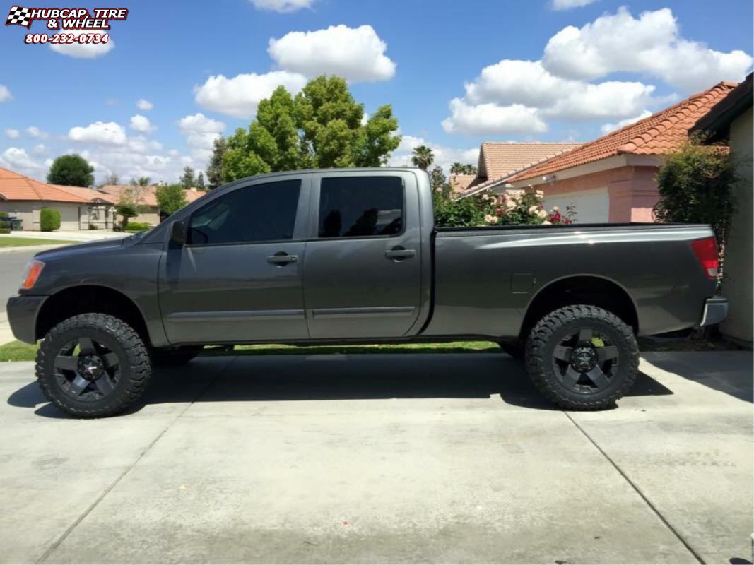 vehicle gallery/2008 nissan titan xd series xd775 rockstar 20x10 Matte Black wheels and rims