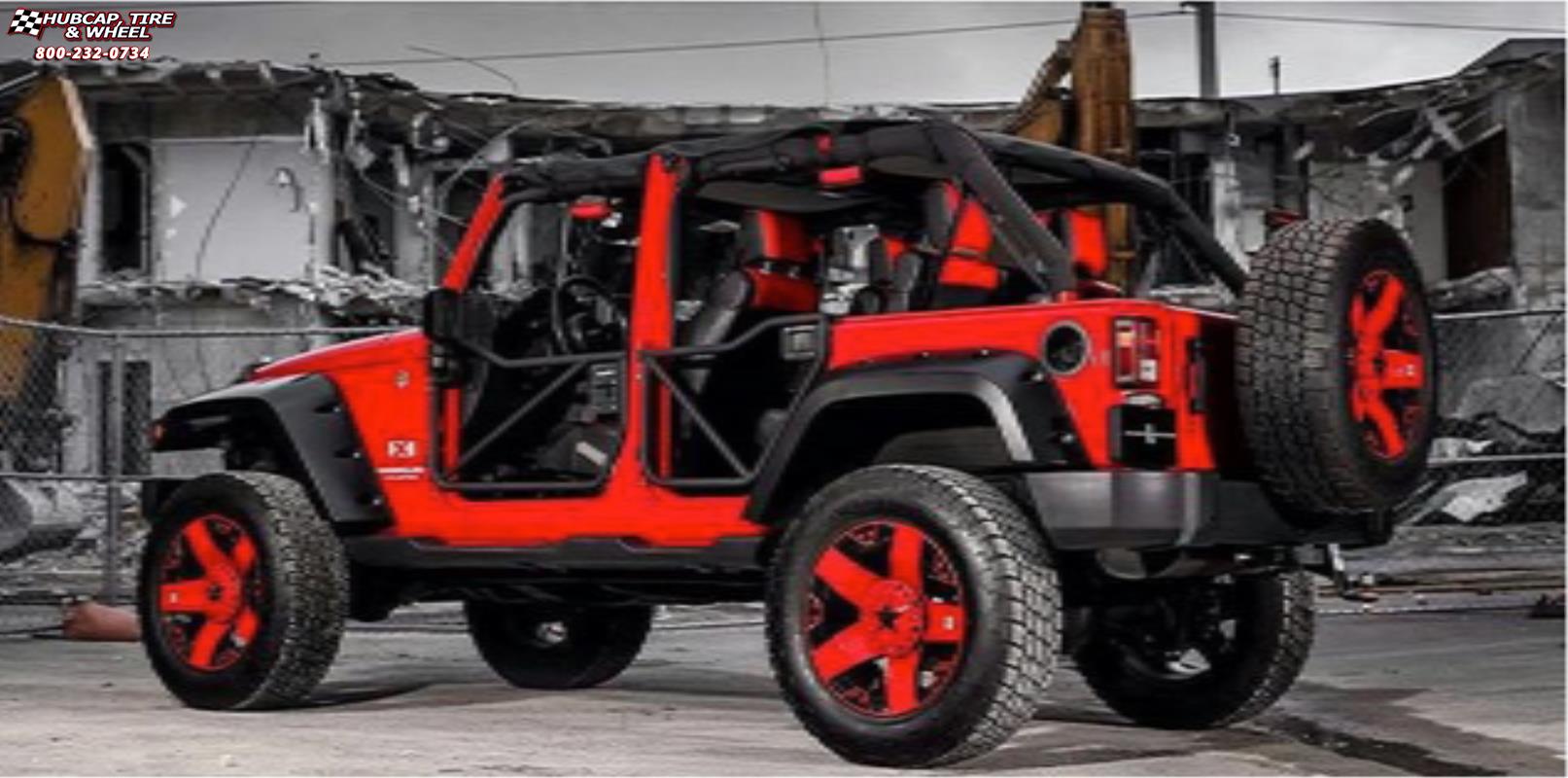 vehicle gallery/jeep wrangler xd series xd775 rockstar x  Matte Black Red wheels and rims