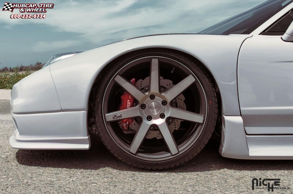 vehicle gallery/acura nsx niche verona m150 19x85  Black & Machined with Dark Tint wheels and rims