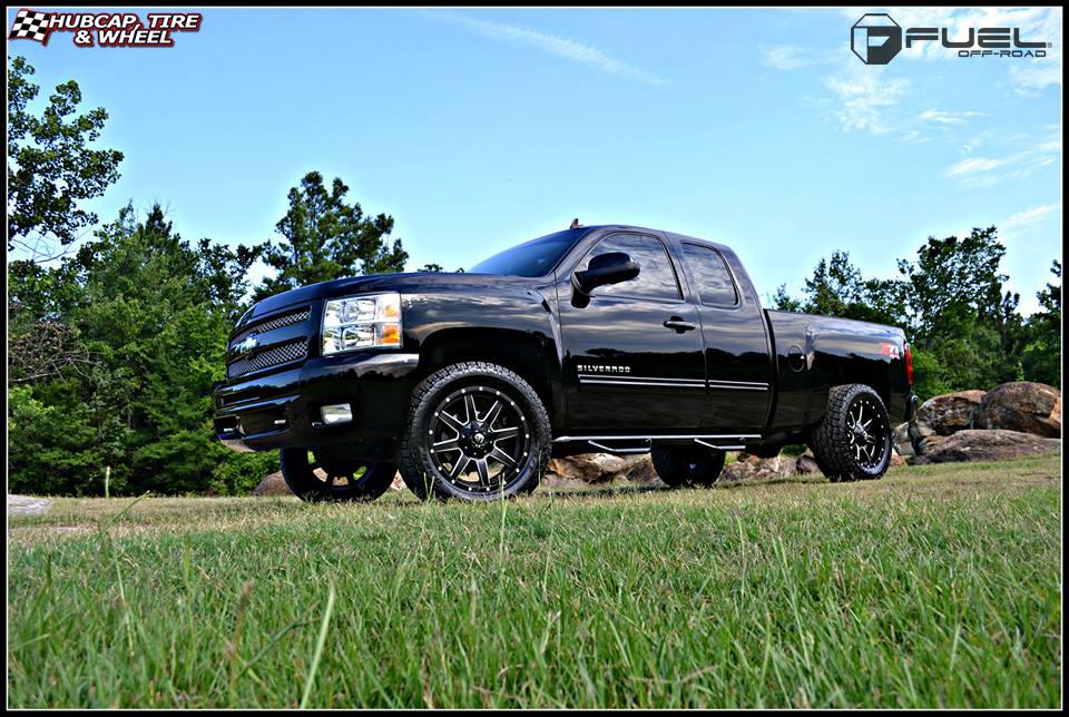 vehicle gallery/chevrolet silverado z71 fuel maverick d538 20X9  Black & Milled wheels and rims