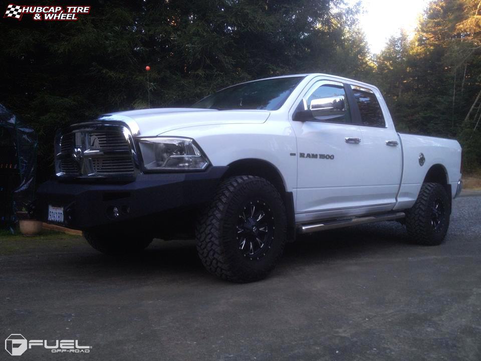 vehicle gallery/dodge ram 1500 fuel throttle d513 17X9 Matte Black & Milled wheels and rims