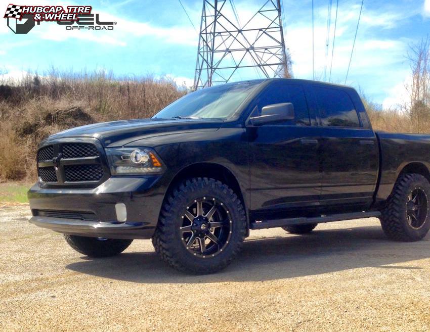 vehicle gallery/dodge ram 1500 fuel maverick d538 20X10  Black & Milled wheels and rims