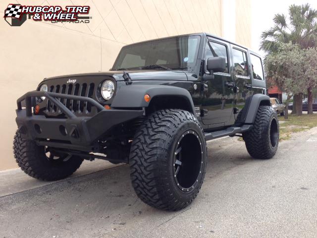 vehicle gallery/jeep wrangler fuel maverick d537 20X14  Matte Black & Machined Face wheels and rims