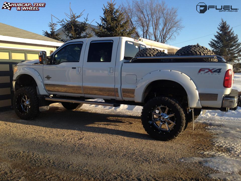 vehicle gallery/ford f 350 fuel maverick d260 22X12 Chrome with Gloss Black Lip wheels and rims